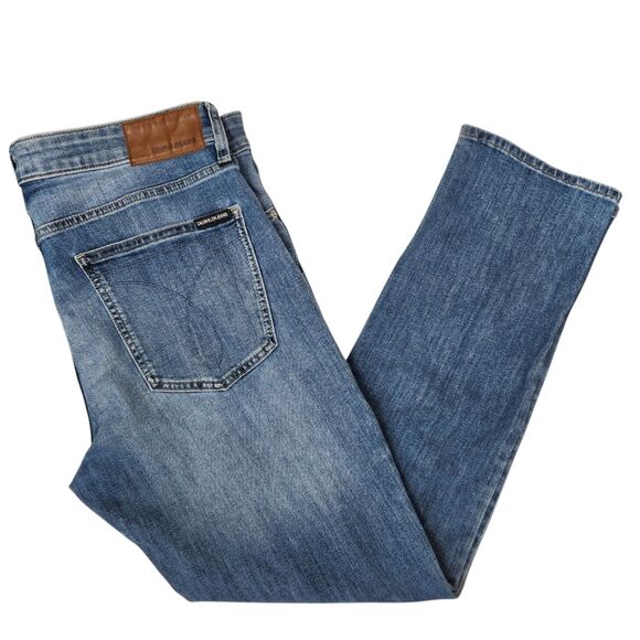 Calvin Klein Mens Medium Blue Wash 5 Pocket Slim Fit Jeans 36x30 - Picture 1 of 7